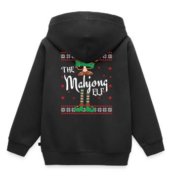 Mahjong Elf Weihnachts-Outfit für Familienfeiern - Kinder Premium Organic Hoodie - Schwarz - Hinten - AI Model Kid Male (0cm)