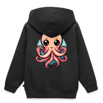 Adorable Kawaii Octopus - Kids Premium Organic Hoodie - black - Back - AI Model Kid Male (0cm)