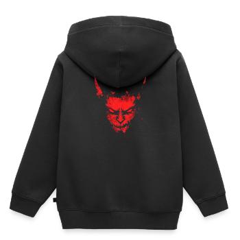 Horror Halloween Kostüm Rotes Dämonisches Gesicht - Kinder Premium Organic Hoodie - Schwarz - Hinten - AI Model Kid Male (0cm)