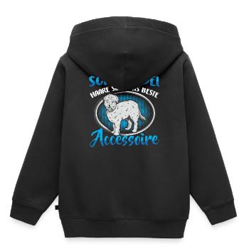 Schafpudel Haare Spruch Altdeutscher Hütehund - Kinder Premium Organic Hoodie - Schwarz - Hinten - AI Model Kid Male (0cm)