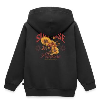 Sunrise Promise Design d’art floral - Sweat Premium à capuche enfant bio - noir - Dos - AI Model Kid Male (0cm)