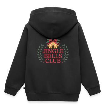 Jingle Bells Club - Fête sonore - Sweat Premium à capuche enfant bio - noir - Dos - AI Model Kid Male (0cm)