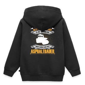Asphalt construction is impossible Road construction - Kids Premium Organic Hoodie - black - Back - AI Model Kid Male (0cm)