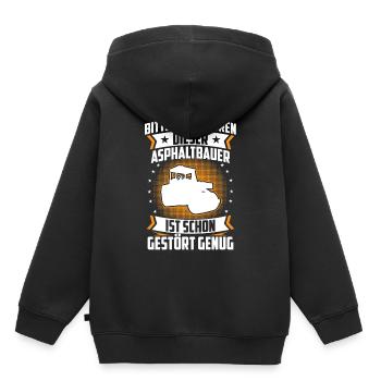 Un constructeur d’asphalte est suffisamment perturbé par la construction de sa route - Sweat Premium à capuche enfant bio - noir - Dos - AI Model Kid Male (0cm)