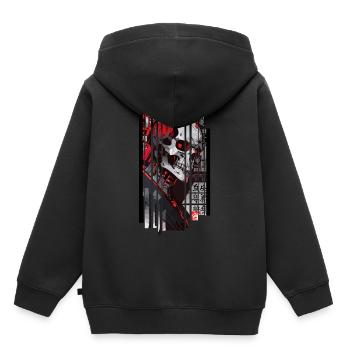 Cyborg crane kanji - Sweat Premium à capuche enfant bio - noir - Dos - AI Model Kid Male (0cm)