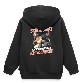 nieOffizielles Schlafshirt - Dreifarbiges Kätzchen - Kinder Premium Organic Hoodie - Schwarz - Hinten - AI Model Kid Male (0cm)