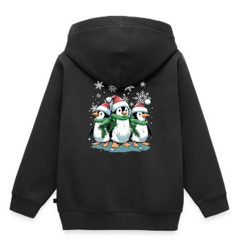 Niedlicher Weihnachtspinguin - Niedlicher Weihnachtspinguin - Kinder Premium Organic Hoodie - Schwarz - Hinten - AI Model Kid Male (0cm)