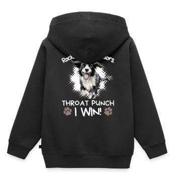 Rock Paper Scissors Throat Punch - Border Collie - Kids Premium Organic Hoodie - black - Back - AI Model Kid Male (0cm)
