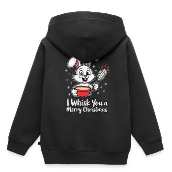 I Whisk You a Merry Christmas Christmas Bunny - Kids Premium Organic Hoodie - black - Back - AI Model Kid Male (0cm)