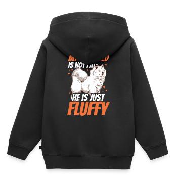 Samojede ist nicht dick Samojedenspitz Samojede - Kinder Premium Organic Hoodie - Schwarz - Hinten - AI Model Kid Male (0cm)