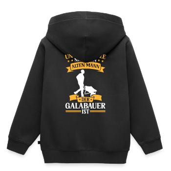 Vieil homme le paysagiste paysagiste est paysagiste - Sweat Premium à capuche enfant bio - noir - Dos - AI Model Kid Male (0cm)