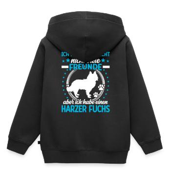 Harz fox is my friend Old German herding dog - Kids Premium Organic Hoodie - black - Back - AI Model Kid Male (0cm)