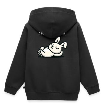 Je ne carotte pas tout lapin détendu - Sweat Premium à capuche enfant bio - noir - Dos - AI Model Kid Male (0cm)