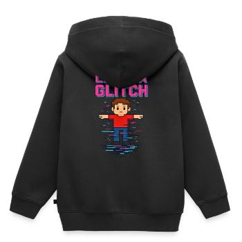 Life Is a Glitch – Das Leben ist ein Glitch - Kinder Premium Organic Hoodie - Schwarz - Hinten - AI Model Kid Male (0cm)