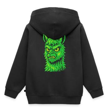 Wütendes Neon-Lama mit Killerblick - Kinder Premium Organic Hoodie - Schwarz - Hinten - AI Model Kid Male (0cm)
