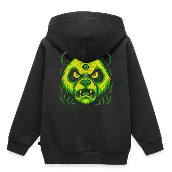 Dreiaugiger Neon-Panda mit Killerblick - Kinder Premium Organic Hoodie - Schwarz - Hinten - AI Model Kid Male (0cm)