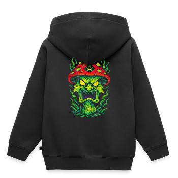 Psycho Toadstool avec troisième œil - Sweat Premium à capuche enfant bio - noir - Dos - AI Model Kid Male (0cm)