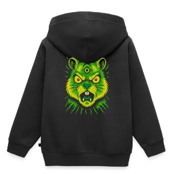 Psycho-Nager mit drittem Auge Neon - Kinder Premium Organic Hoodie - Schwarz - Hinten - AI Model Kid Male (0cm)