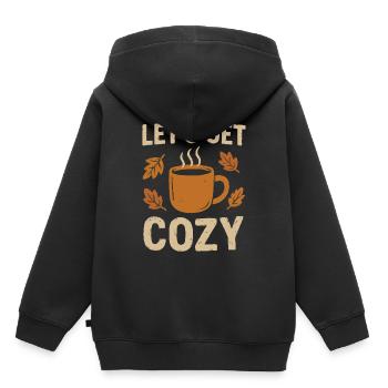 Lasst es uns gemütlich machen - Kinder Premium Organic Hoodie - Schwarz - Hinten - AI Model Kid Male (0cm)