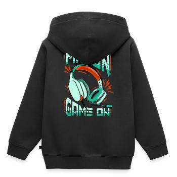 Commentateur Présentateur sportif - Sweat Premium à capuche enfant bio - noir - Dos - AI Model Kid Male (0cm)