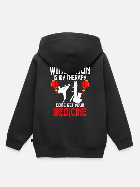 Wing Chun - Kinder Premium Organic Hoodie - Schwarz
