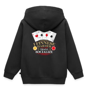 Joueur de bridge - Sweat Premium à capuche enfant bio - noir - Dos - AI Model Kid Male (0cm)