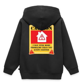 Arpenteur-géomètre en bâtiment Inspecteur en bâtiment - Sweat Premium à capuche enfant bio - noir - Dos - AI Model Kid Male (0cm)