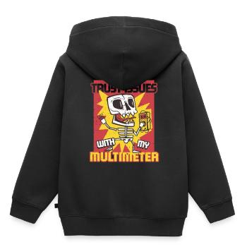 Electrician, Electronics Technician, Electrician - Kids Premium Organic Hoodie - black - Back - AI Model Kid Male (0cm)