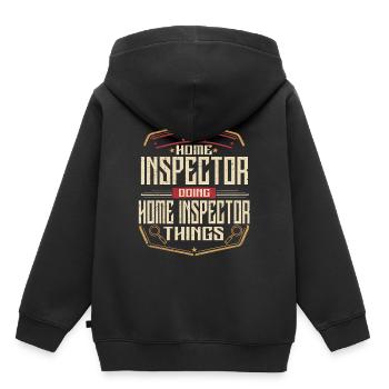 Arpenteur-géomètre en bâtiment Inspecteur en bâtiment - Sweat Premium à capuche enfant bio - noir - Dos - AI Model Kid Male (0cm)