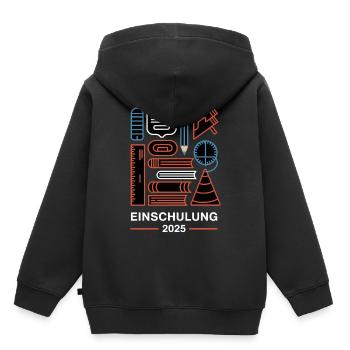 Einschulung 2025 Grundschule Schulstart - Kinder Premium Organic Hoodie - Schwarz - Hinten - AI Model Kid Male (0cm)
