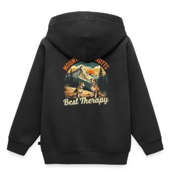 Trail Dog Hiking Dog Mountains & Mutts - Kids Premium Organic Hoodie - black - Back - AI Model Kid Male (0cm)