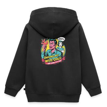 Reproduction de corail Éleveur de corail, un corail à la fois - Sweat Premium à capuche enfant bio - noir - Dos - AI Model Kid Male (0cm)