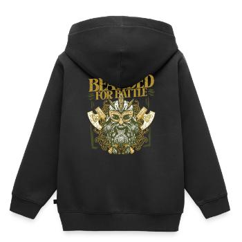 Culture païenne viking - Sweat Premium à capuche enfant bio - noir - Dos - AI Model Kid Male (0cm)