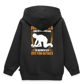 Parquet layer is slow floor layer - Kids Premium Organic Hoodie - black - Back - AI Model Kid Male (0cm)