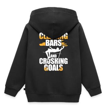 Stabhochsprung Clearing Bars Crushing Goals - Kinder Premium Organic Hoodie - Schwarz - Hinten - AI Model Kid Male (0cm)