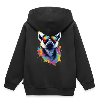 Dj Lémurien avec lunettes de soleil Trend Design T-Shirt - Sweat Premium à capuche enfant bio - noir - Dos - AI Model Kid Male (0cm)