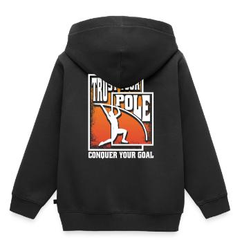 Stabhochsprung Trust your pole conquer your goal - Kinder Premium Organic Hoodie - Schwarz - Hinten - AI Model Kid Male (0cm)
