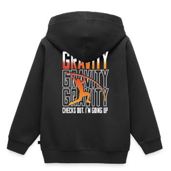 Stabhochsprung Stabspringer Gravity checks out - Kinder Premium Organic Hoodie - Schwarz - Hinten - AI Model Kid Male (0cm)