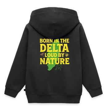 Mississippi Born In The Delta - Kinder Premium Organic Hoodie - Schwarz - Hinten - AI Model Kid Male (0cm)