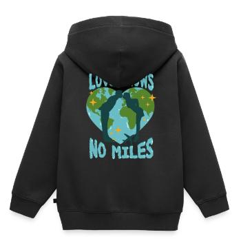 Fernbeziehung Love Knows No Miles - Kinder Premium Organic Hoodie - Schwarz - Hinten - AI Model Kid Male (0cm)