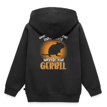 Devenez une gerbille rongeur Gerbille - Sweat Premium à capuche enfant bio - noir - Dos - AI Model Kid Male (0cm)