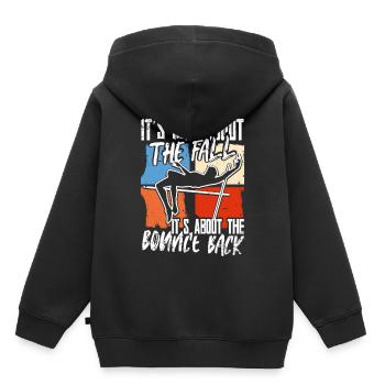 Le saut à la perche est une question de rebond - Sweat Premium à capuche enfant bio - noir - Dos - AI Model Kid Male (0cm)