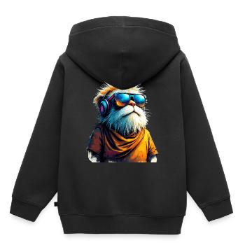 Dj suricate avec lunettes de soleil T-Shirt - Sweat Premium à capuche enfant bio - noir - Dos - AI Model Kid Male (0cm)