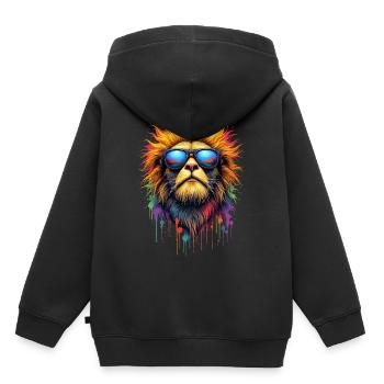 Dj Suricate chat avec lunettes de soleil T-Shirt - Sweat Premium à capuche enfant bio - noir - Dos - AI Model Kid Male (0cm)