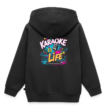 Karaoke Is Life Karaokesänger - Kinder Premium Organic Hoodie - Schwarz - Hinten - AI Model Kid Male (0cm)