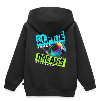 Alpine Dreams Ski Snowboard Shred Design - Kids Premium Organic Hoodie - black - Back - AI Model Kid Male (0cm)