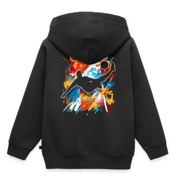 Football - Sweat Premium à capuche enfant bio - noir - Dos - AI Model Kid Male (0cm)