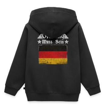 Ordnung muss sein – Deutschland Retro Flagge - Kinder Premium Organic Hoodie - Schwarz - Hinten - AI Model Kid Male (0cm)