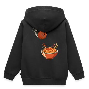 Fearless Meatball vs. Spaghetti - Kinder Premium Organic Hoodie - Schwarz - Hinten - AI Model Kid Male (0cm)