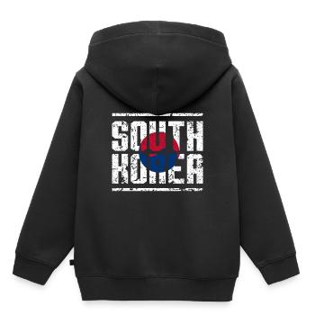 Corée du Sud Corée du Sud Armoiries d'Asie - Sweat Premium à capuche enfant bio - noir - Dos - AI Model Kid Male (0cm)